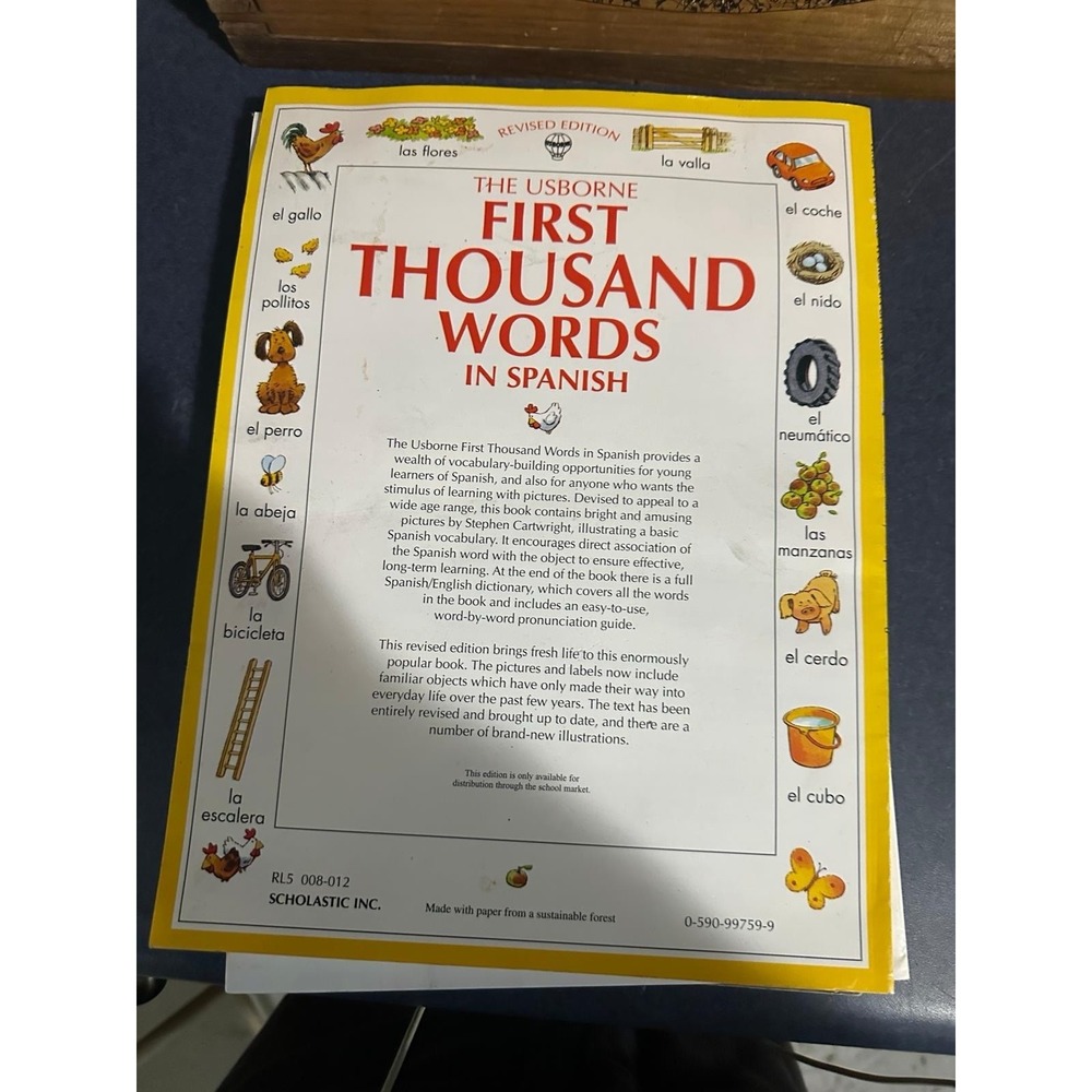 Usborne First Thousand Words in Spanish Revised Edition Vocabulary Amery